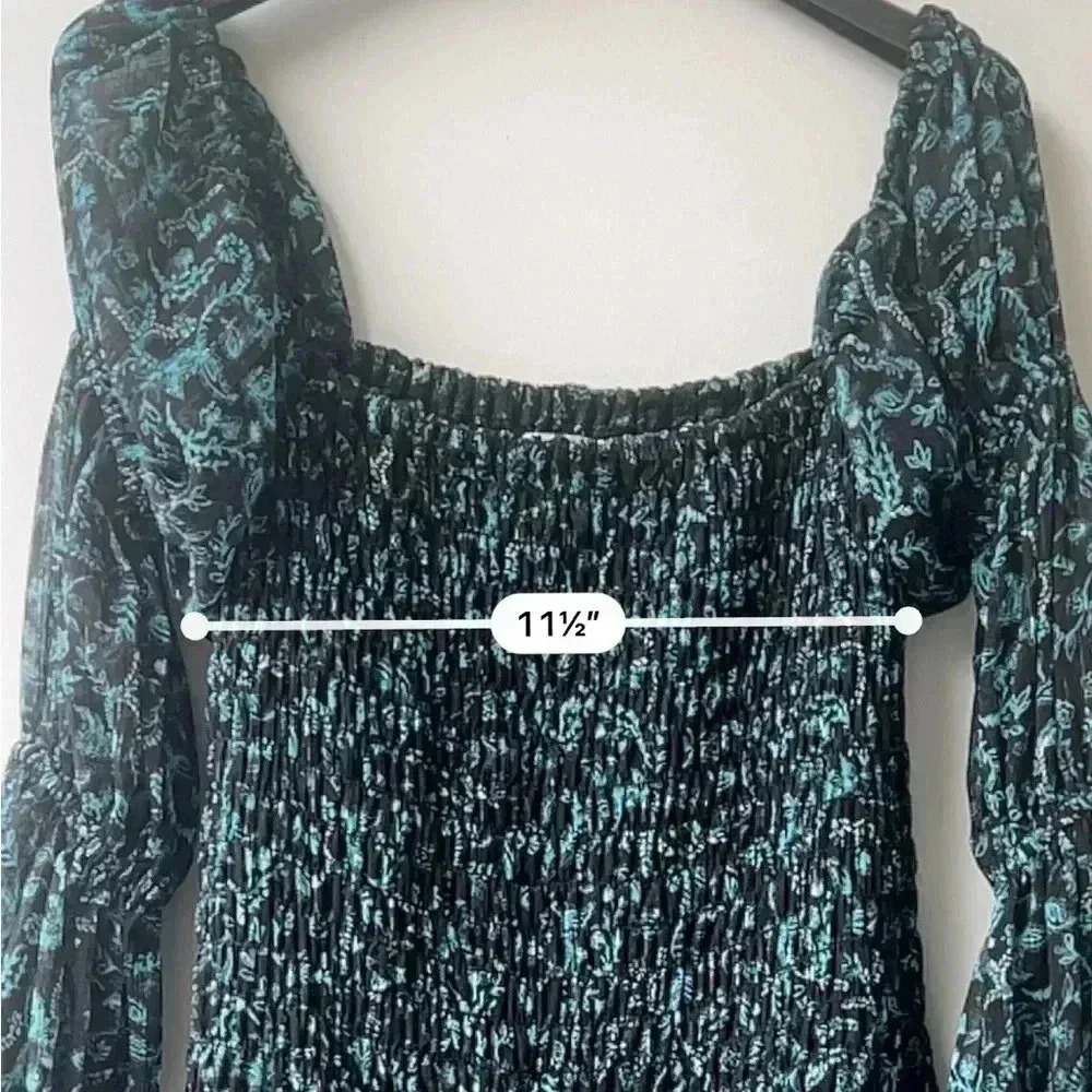 Misa Los Angeles Rashida Maxi Dress - Green Floral on Black- Size S - Picture 15 of 16